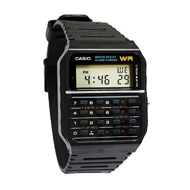 CASIO CA-53W-1A Dual Time 8 Digit Calculator Jam Tangan Pria Black