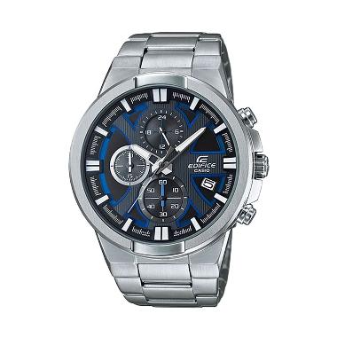 CASIO EDIFICE Chronograph EFR-544D-1A2 Jam Tangan Pria - Silver Blue Silver