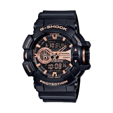 Casio G-Shock GA-400GB-1A4 Rose Gold Black Rotary Switch - Jam Tangan Pria Gold Black