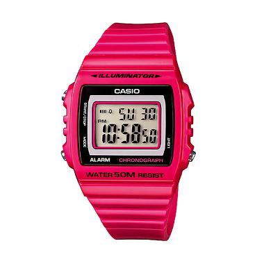 CASIO Illuminator W-215H-4A Glossy Pink Jam Tangan Pria Pink
