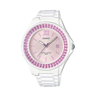 Casio LX-500H-4E Shiny Ring Jam Tangan Wanita - White Pink