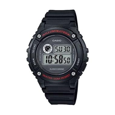 Casio Man Illuminator W-216H-1AVDF Hitam Jam Tangan Pria