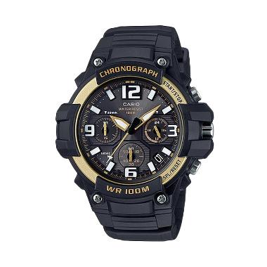 CASIO MCW-100H-9A Choronograph Grey Sports Jam Tangan Pria - Gold Black Gold Black