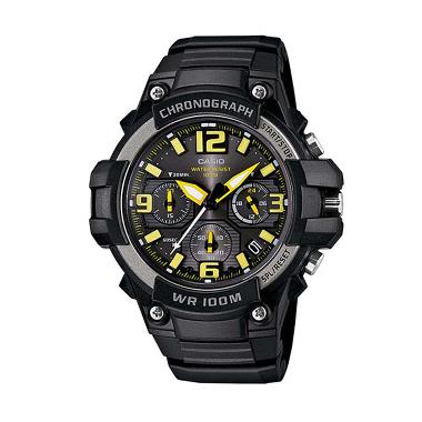 CASIO MCW-100H-9A2 Choronograph Sports Jam Tangan Pria - Black Gold Black