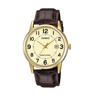 CASIO MTP-V002GL-9B Casual Jam Tangan Pria - Gold Brown Gold