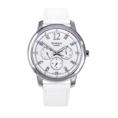 CASIO Sheen SHE-3802L-7A Swarovski Jam Tangan Wanita - White White