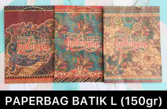 PAPER BAG / TAS KERTAS / TAS SOUVENIR MOTIF BATIK UKURAN L (30 x 10 x 40 CM)