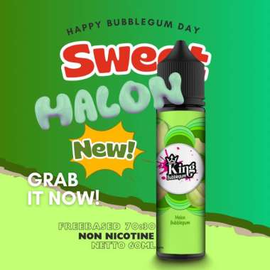 Boon Liquid freebase 70:30 King Bubblegum 60ml ready 3 varian rasa Melon