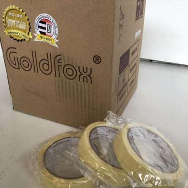 (1 box) masking tape GoldFox 24mm lakban kertas