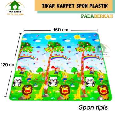 Karpet Tikar Lantai Plastik Spon Matras Gulung Karakter Aneka Gambar Spon tipis