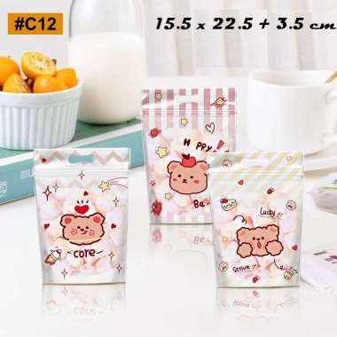 PLASTIK POUCH BEAR - Kantong Kemasan Plastic Lucu Kucing Permen Candy Bonbon Hadiah Souvenir Tas Kad