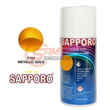 Pilox Sapporo Metallic Gold 7707 Cat Semprot Pilok Keemasan Aerosol Metallic Gold