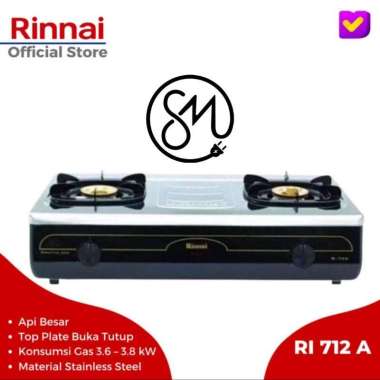 Kompor Gas Rinnai RI-712A Jumbo 2 tungku Grande series Stainless