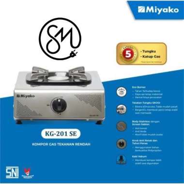 Miyako KG-201 SE Kompor Gas 1 Tungku Eco Burner Stainless Steel