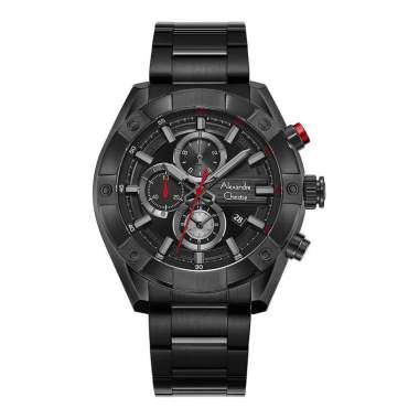 Jam Tangan Alexandre Christie / Alexander Pria Chronograph AC 6604 MC Stainless Original Black Red