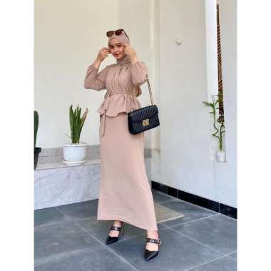 SETELAN CRINKLE ONESET HIJAB PAKAIAN WANITA BAJU SET BUSUI FRIENDLY | DINI SET CRINGKLE AIRFLOW OUTF