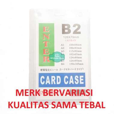 Plastik ID Card Case B2 Name Card Name Tag Portrait - 1 Buah