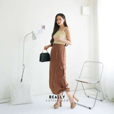 Rok Cargo Serut Wanita Kekinian | Cargo Skirt | Cargo Pocket Skirt | Rok Kargo Katun Twill | Rok Ser