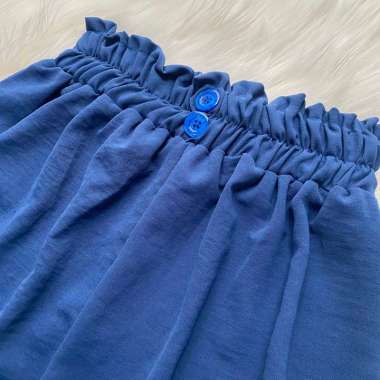 KULOT HIGHWAIST VARIASI KANCING DUA FULL KARET CRINGKLE AIRFLOW Denim