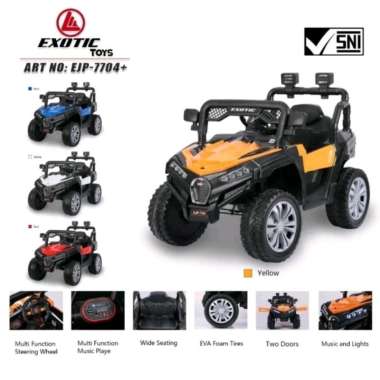 Mainan Anak Mobil Aki Jeep Exotic EJP 7704+ Ban Eva