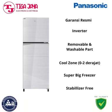 PANASONIC NRBB210VS KULKAS 2 PINTU 210 LITER TOP FREEZER NR-BB210V-S