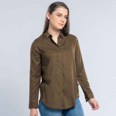 C2 Eostre Brown Kemeja Casual Wanita S