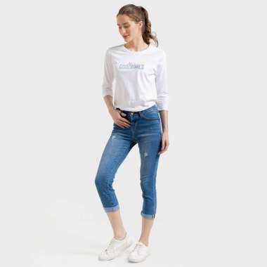 C2 Twixie Blue Jeans Capri Push Up Wanita XL