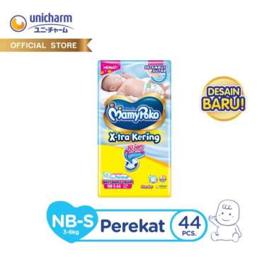 Mamypoko Xtra Kering NBS44 - Popok Bayi Baru Lahir Perekat Standar Isi 44 Pcs (3-8Kg)