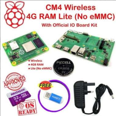 Raspberry Pi CM4 Wireless 4G RAM Lite (no eMMC) and Kits CM4 + IO Kit