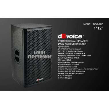 Professional Speaker Pasif 2 Way 12 Inch dBvoice DBS-12P ORIGINAL