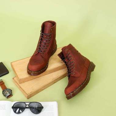VERISH sepatu boot kulit sapi asli sepatu boots kulit CH crazy horse 42 Coklat crazy horse
