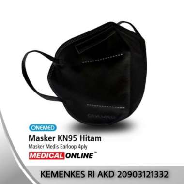 MASKER KN95 KN-95 ONEMED MASKER MEDIS MEDICALONLINE MEDICAL ONLINE Hitam