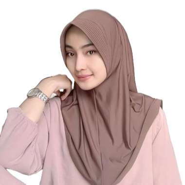 Bergo Hamidah Jersey Size M Jilbab Sport Hitam