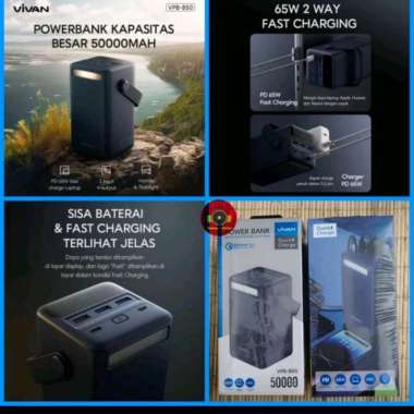 Power Bank Vivan VPB-B50 50000Mah Powerbank Fastcharging PD 65W 50000 mah
