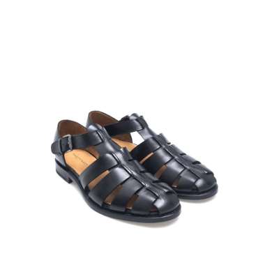 FINNO BLACK Sandal Kulit Pria Fisherman by Mario Minardi 43