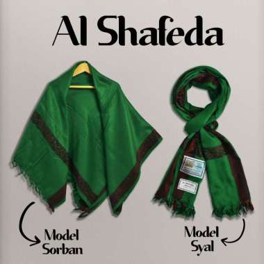 Sorban Syal Arab Al - Shafeda Ukuran 200 x 100 cm Aneka Warna dan Motif Bahan Halus Elegan Hijau