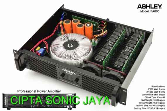 power amplifier profesional ashley pa800 pa 800 class H Multicolor