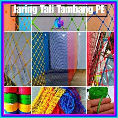 jaring tambang plastik tebal 4mm Hijau lubang 5cm