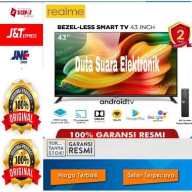 Realme Smart Led Tv 43 Inch Bezelless Android Tv Resmi Realme Termurah TV ONLY