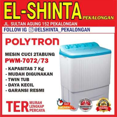 Mesin Cuci 2 Tabung Polytron 7KG PWM-7073/7072