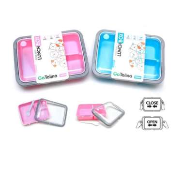 Lunch Box Kotak Bekal Tempat Makan Catalina BPLB PP01 1500 ml Pink