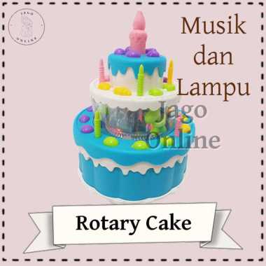 Mainan Anak CEwek Cowok Kotak Musik Kue Ulang Tahun HBD Rotary Cake