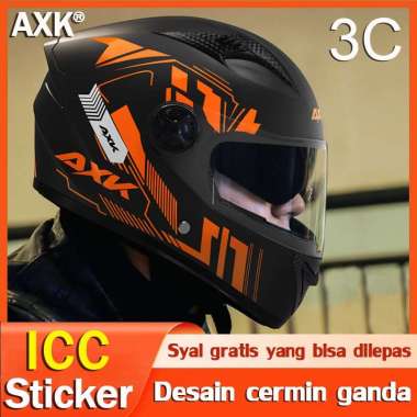 AXK Helm Helmet 3C Desain kaca ga Orange color(M)