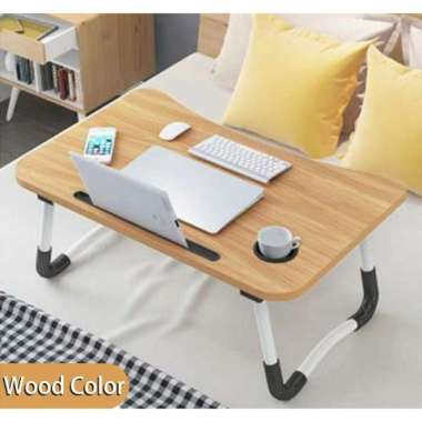 Meja Lipat Laptop Stand Portable Folding Notebook Desk Table 60x40CM Kayu