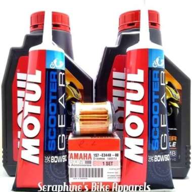 PAKET GANTI OLI YAMAHA XMAX|MOTUL SCOOTER POWER LE+OLI GEAR+FILTER OLI