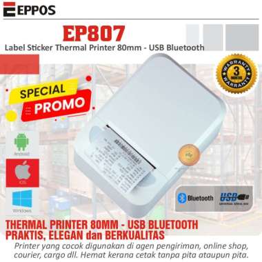 Eppos Sticker Thermal Barcode Printer EP807 80mm USB Bluetooth