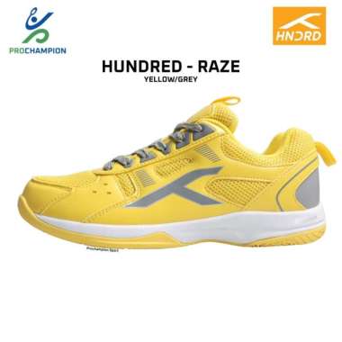Sepatu Badminton Hundred Raze Yellow Grey 42