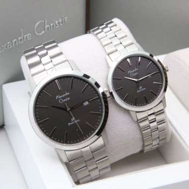ALEXANDRE CHRISTIE AC1007 / AC 1007 SILVER BLACK COUPLE ORIGINAL