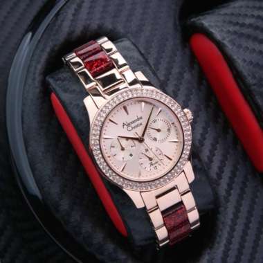 JAM TANGAN WANITA ALEXANDRE CHRISTIE AC2932 / AC 2932 RED ROSEGOLD