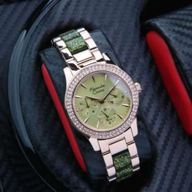 JAM TANGAN WANITA ALEXANDRE CHRISTIE AC2932 / AC 2932 ROSEGOLD GREEN
